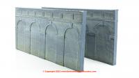 R7385 Hornby Skaledale Mid Level Arched Retaining Walls x2 (Engineers Blue Brick)